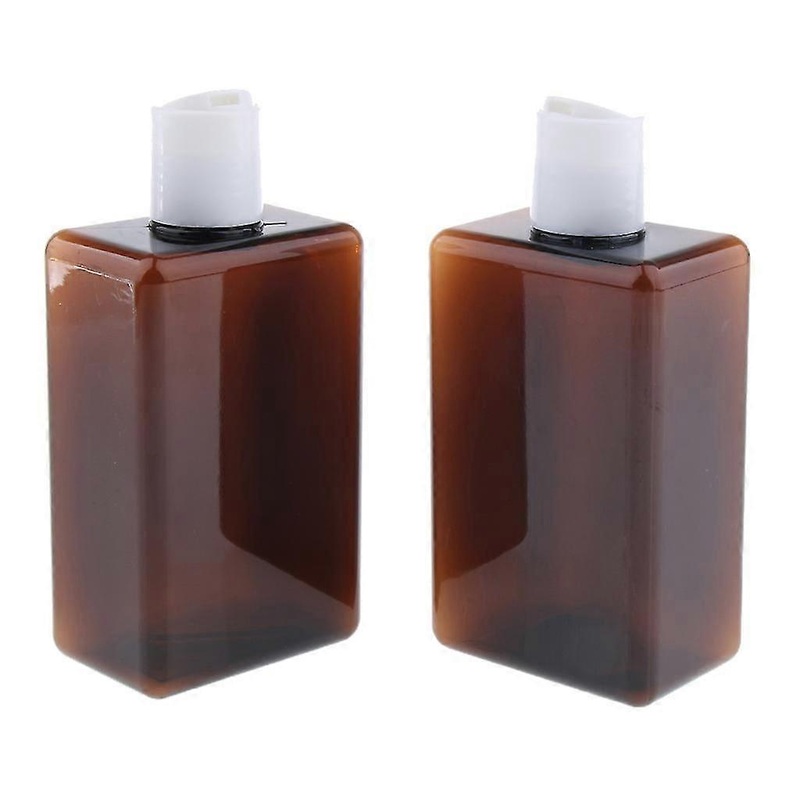 2pcs Refillable Empty Shampoo Shower Gel Lotion Bottles 300ml Amber