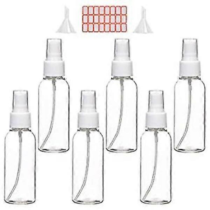 5 pcs 30 ml transparent empty fine mist spray bottles in plastic, white