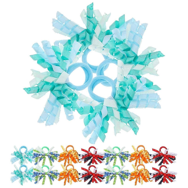 Women Hair Accessories Curly Bow Holds Hair Practical Design Hairstyle Assorted Color 13x8x1cm 20Pcs