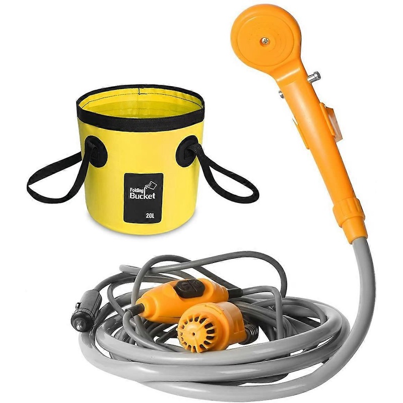 12 V Outdoor Shower, Camping Shower, Moveable Shower, Folding Bucket Installation Kit, Outdoor Camping Shower Head Plug for Car, Travel, Garden, Beach