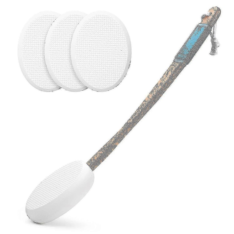 17 Inches Back Lotion Applicator Long Handle Moisturizer Device With 4 Sponge Heads