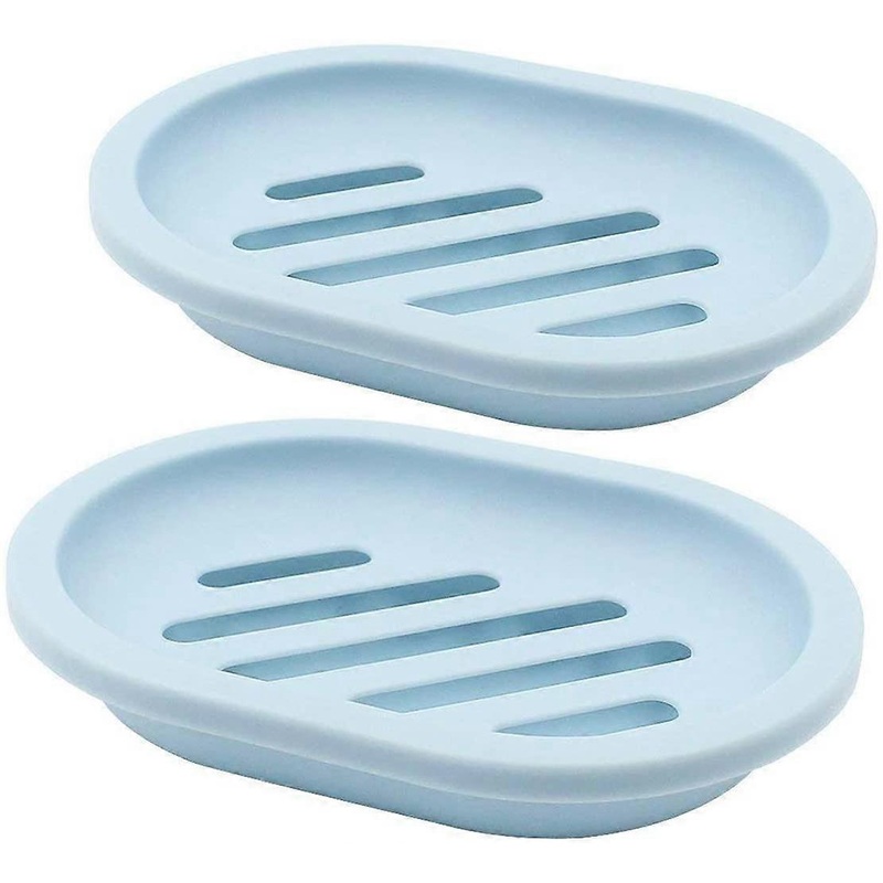 2-Piece Soap Dish With Drain Pipe, Soap Holder, Soap Liquid, Easy To Clean, Dry