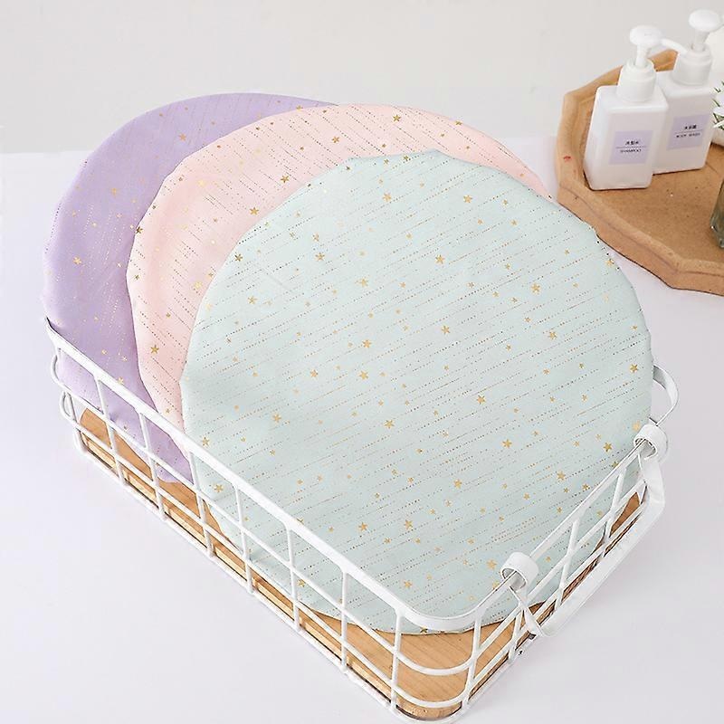 Women’s Double Layer Elastic Shower Cap Elastic Band Shower Spa Salon Set of 4