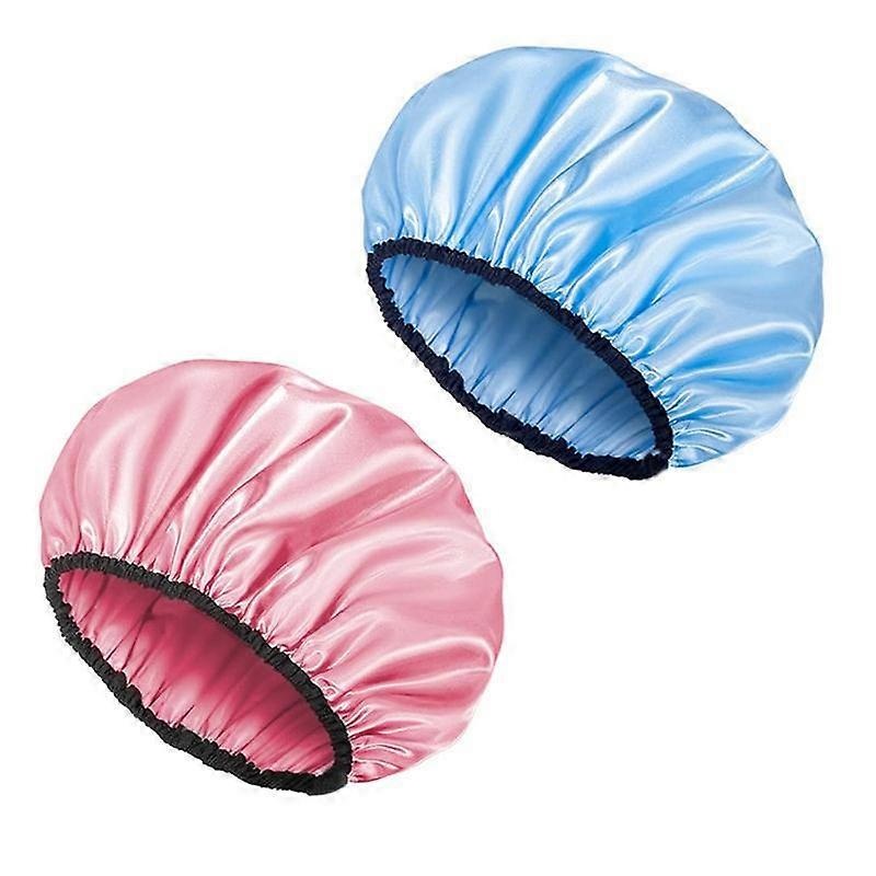 Women’s shower cap, adjustable large models can be reused, double waterproof shower cap, 2 kinds of colors
