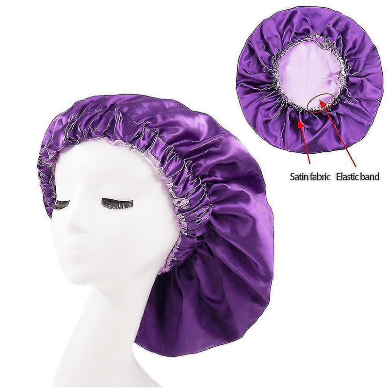 1 Piece Satin Sleeping Cap Night Headgear Soft Hair Turban (Purple)