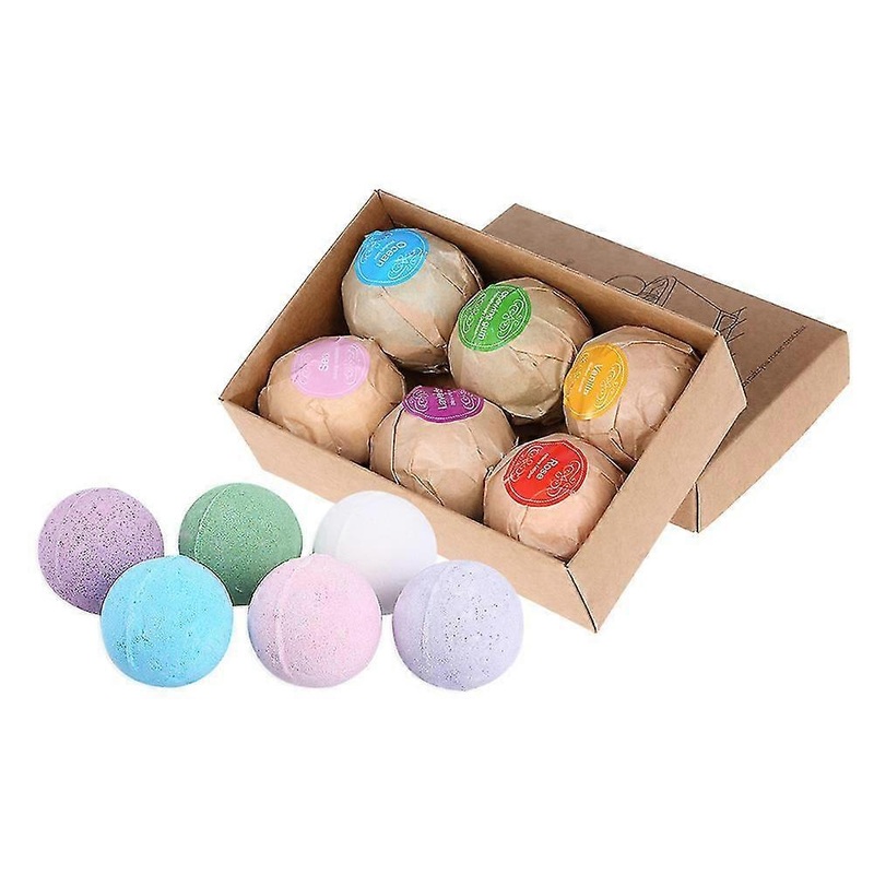 6pcs Organic Bath Bombs Salts Ball Handmade Spa Stress Relief