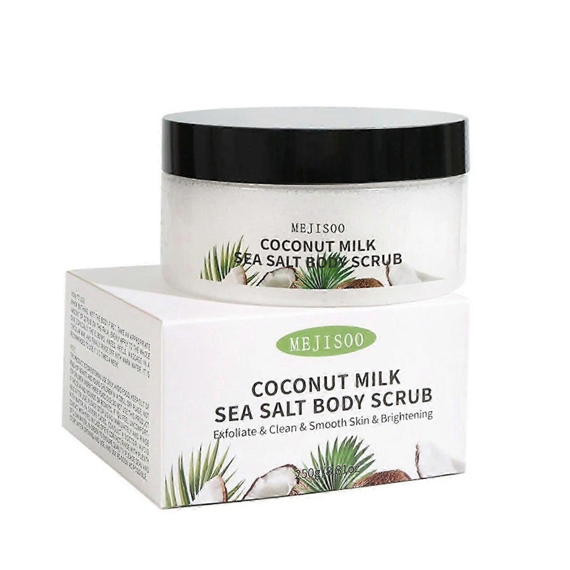 Sea Salt and Coconut Milk Body Scrub – Moisturizing and Exfoliating Body, Face, Hand, Foot Scrub – Exfoliating Coconut Milk Body Scrub with Sea Salt