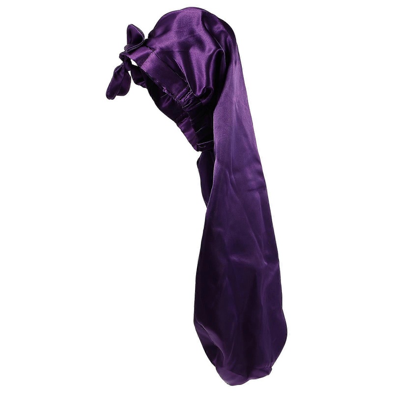 Women Long Sleep Cap Satin Bonnet for Hair Care At Night