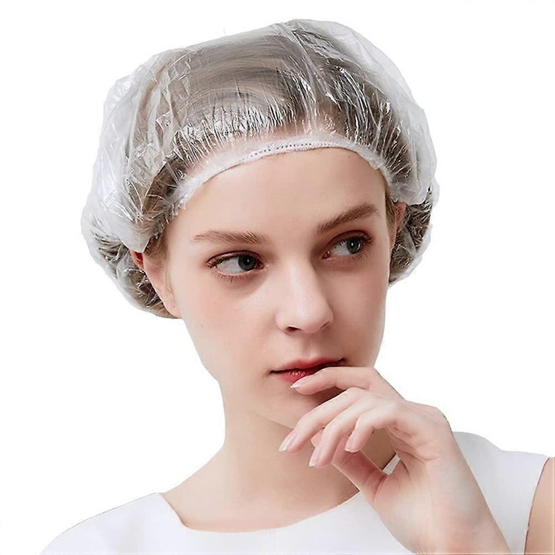 100PCS Disposable Shower Caps, Shower Caps Elastic Bath Caps for Women, Spa, Home Use, Hotel and Hair Salon