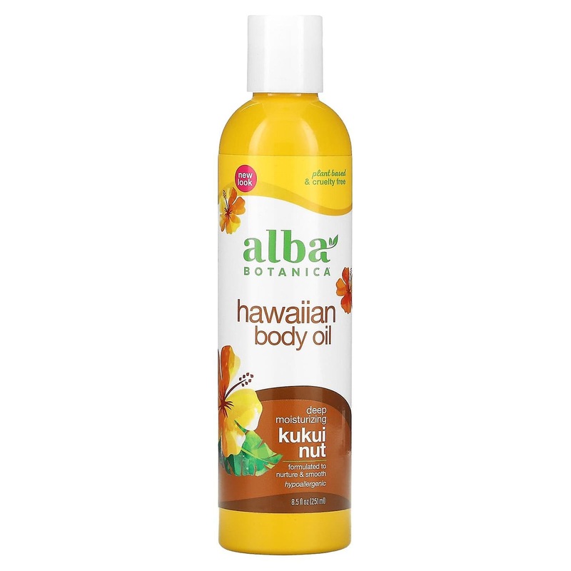 Alba Botanica, Hawaiian Body Oil, Kukui Nut, 8.5 fl oz (251 ml)