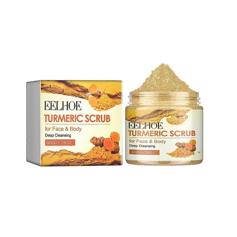 Turmeric Body Scrub, Deep Cleansing Exfoliating Body Scrub, Moisturizing Skin Turmeric Face Exfoliator for All Skin Types