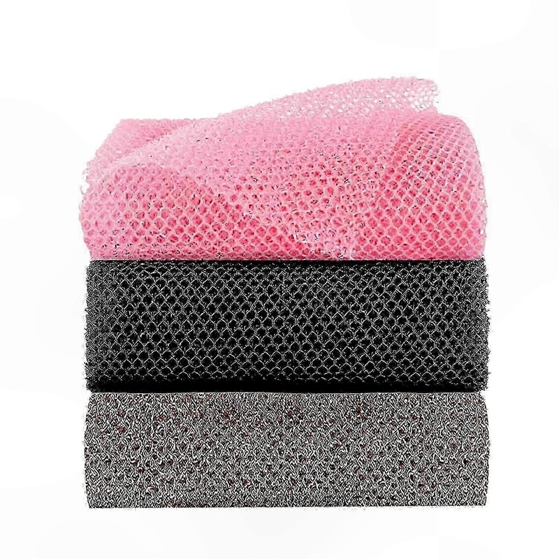 3-Pack Bath and Body Exfoliating Net Sponges for Skin Cleansing and Scrubbing