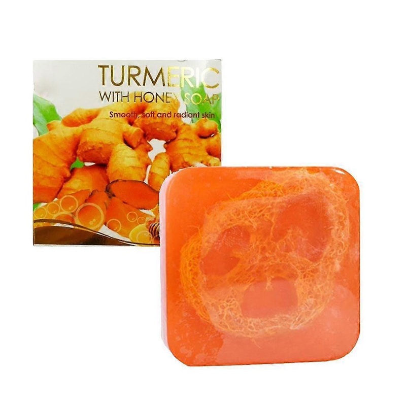 Turmeric Honey Soap, 60g Moisturizing Natural Bar Soap for Face and Body, Yellow