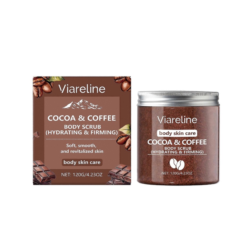 Viareline Coffee Flavor Sea Salt Body Scrub Body Cleansing, Smoothing Moisturizing Skin Scrub