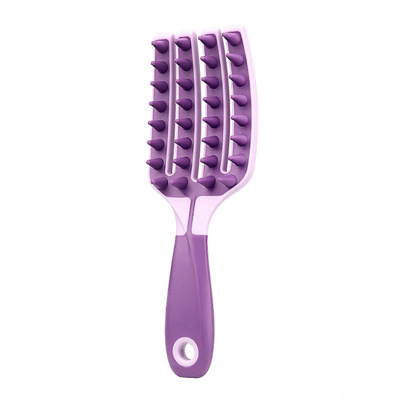 Wet and Dry Hair Washing Brush Long Handle Shampoo Brush Silicone Scalp Massage Comb Body Scrubber for Man and Woman  Purple