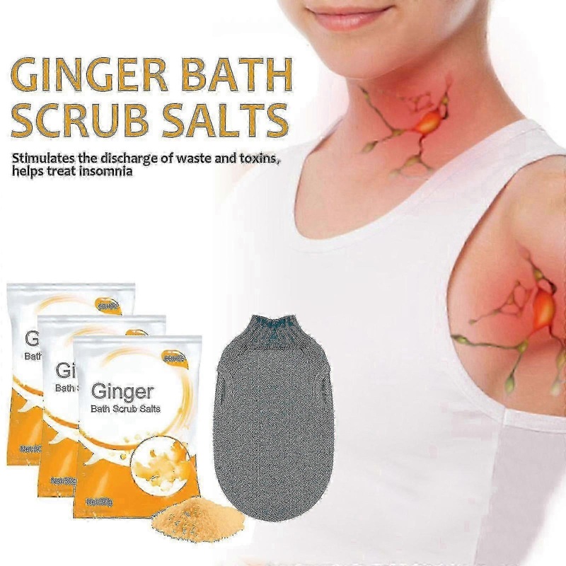 Eelhoe Ginger Lymphatic Bath Salts Body Cooling Dampness Bath Salts Improve Lymphatic Swelling