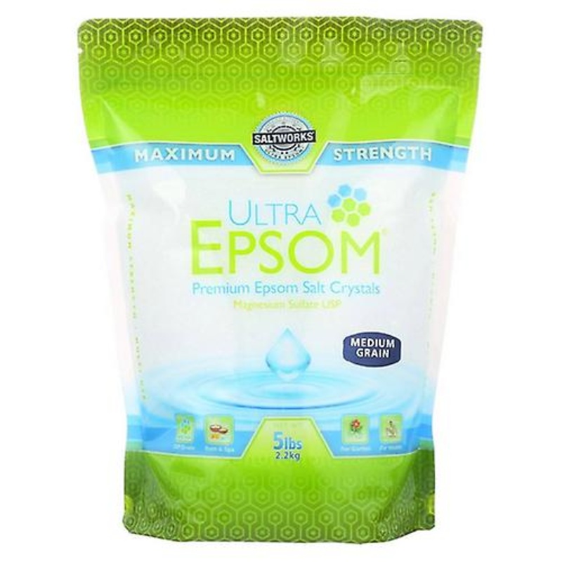 SaltWorks Premium Epsom Salt Medium, 5 Lb (Pack of 3)