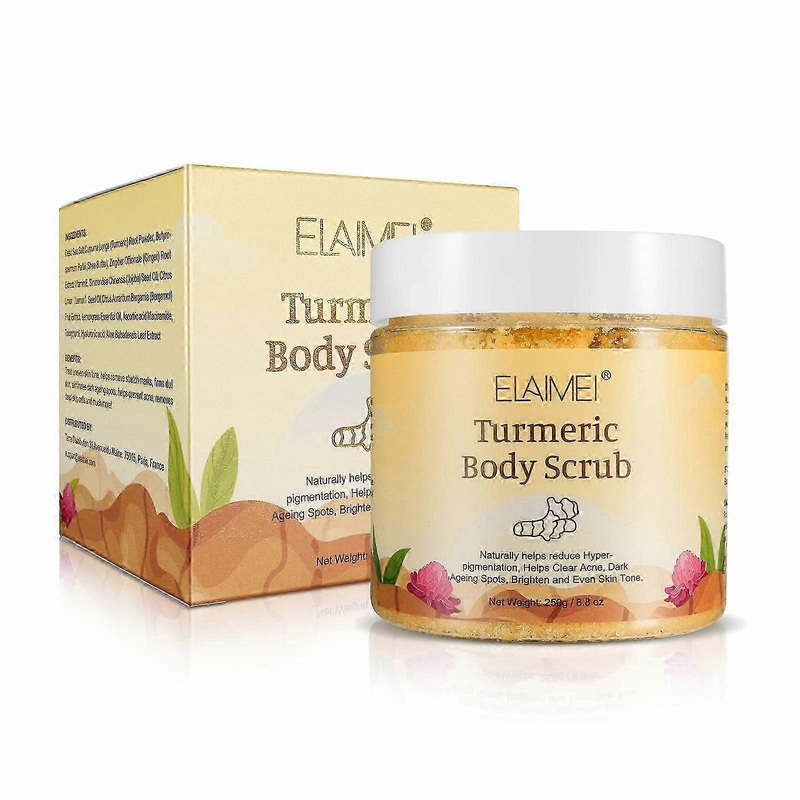 Turmeric Body Scrub – Remove Acne Dark Spots – Turmeric Exfoliating Body Scrub – Smooth Skin Deep Cleansing Moisturizing Hyperpigmentation – Women Bod