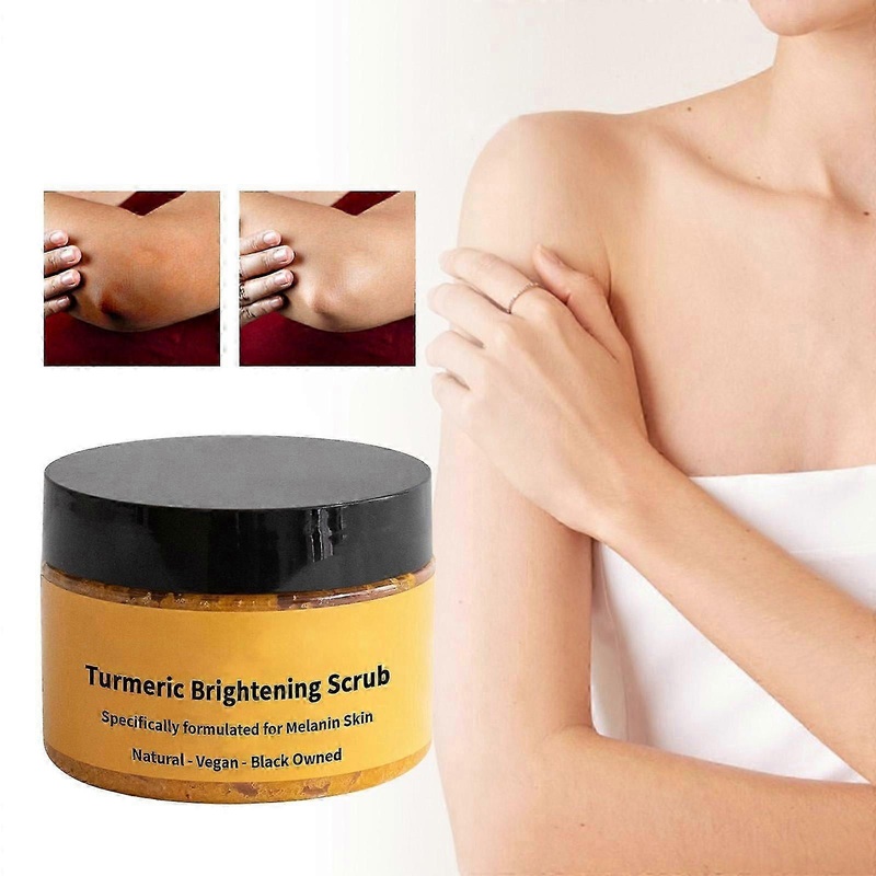 Turmeric Brightening Body Scrub Exfoliating for Dark Spots Inner Thighs Bikini Area Underarms, Natural Exfoliating Soft Scrub
