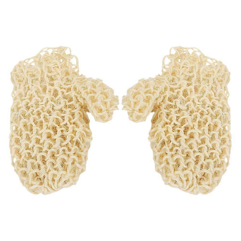 1 pair Exfoliating Glove Sponge Reusable Bathing Gloves Natural Sisal Bath Shower Gloves Skin Scrubbing Mittens Bath Sponge for Body Wash