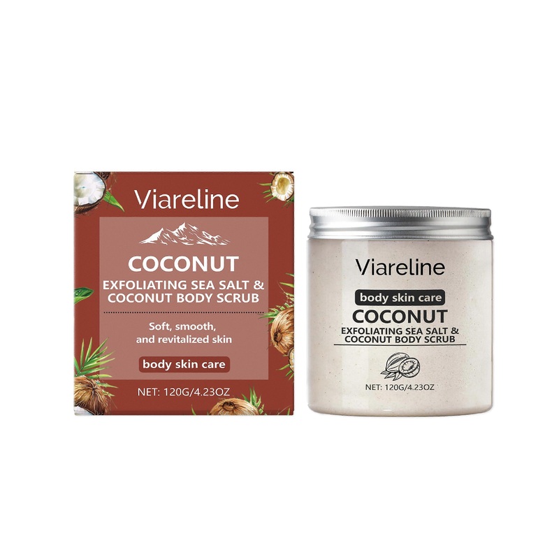 2025 Latest Model  Coconut Flavored Sea Salt Body Scrub Gently Cleans And