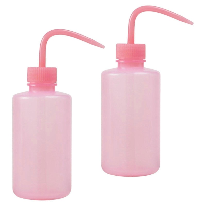 2x Wash Bottle Diffuser Squeeze Bottle Watering Tools with Scale Labels Pink