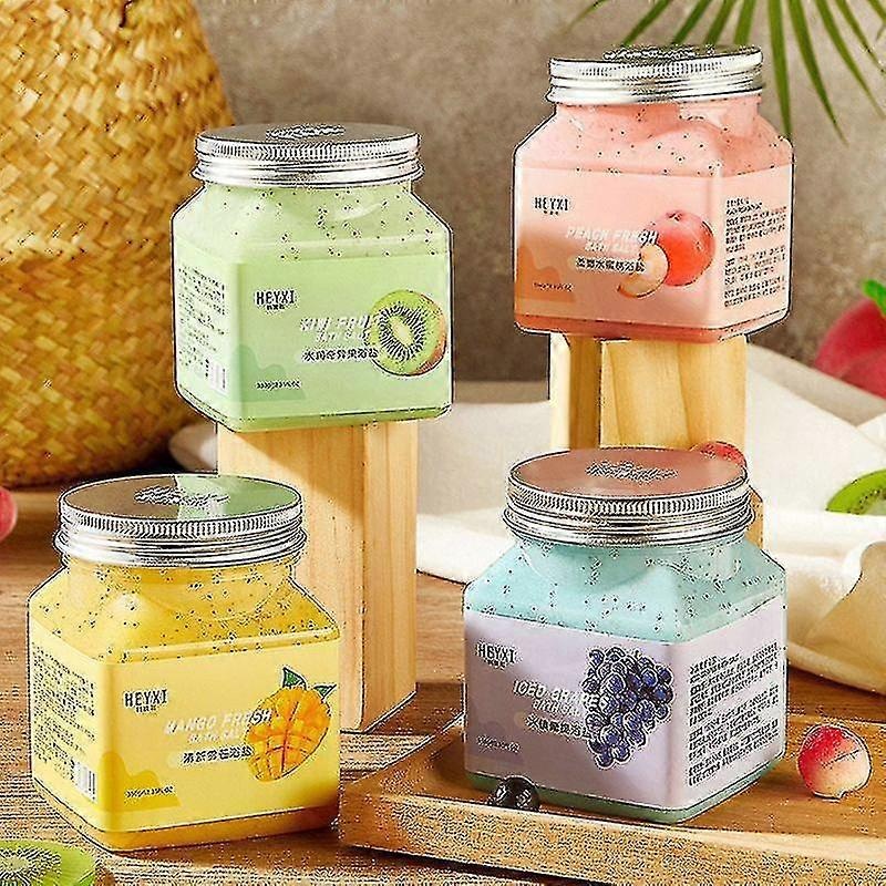 350g Natural Exfoliator Body Scrub Fruit Blueberry Shea Butter Whitening Face Cleaning