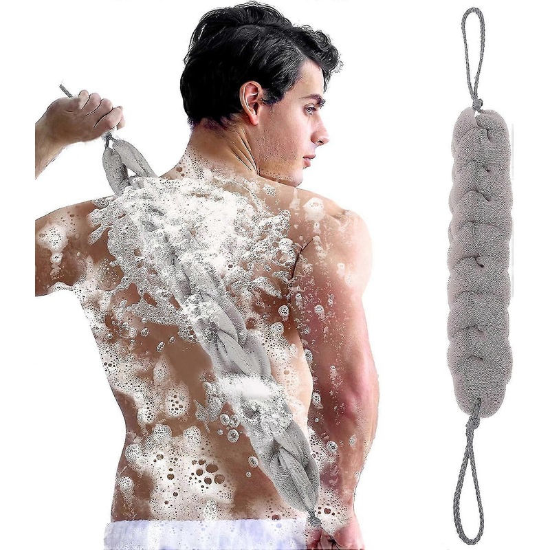 1 Pc Back Scrubber Shower Body Wash Sponge Loofah Bath Large Long Extended Puffs Stick Exfoliating Washing Removable Head Exfoliating Set Pack