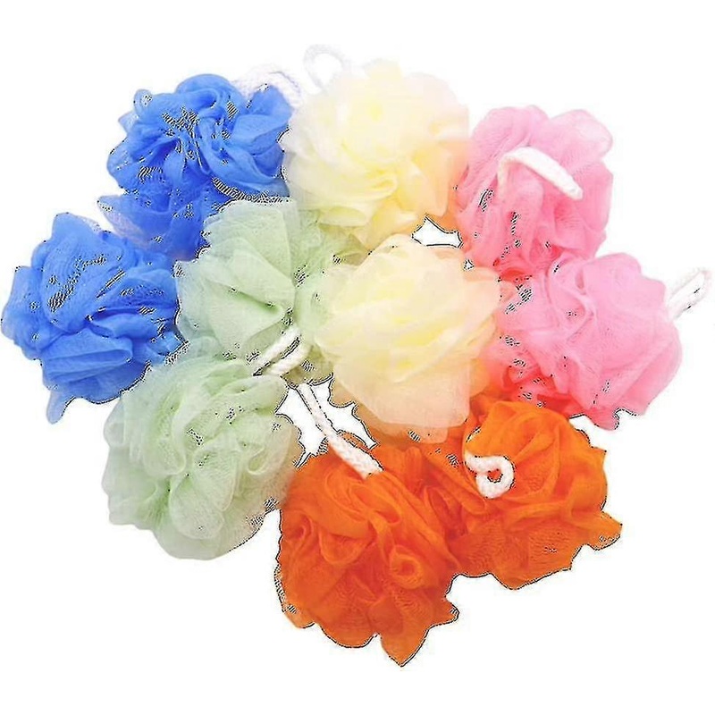 10-pack Shower Sponge Loofah, Multicolor Mesh Shower Ball, Reusable