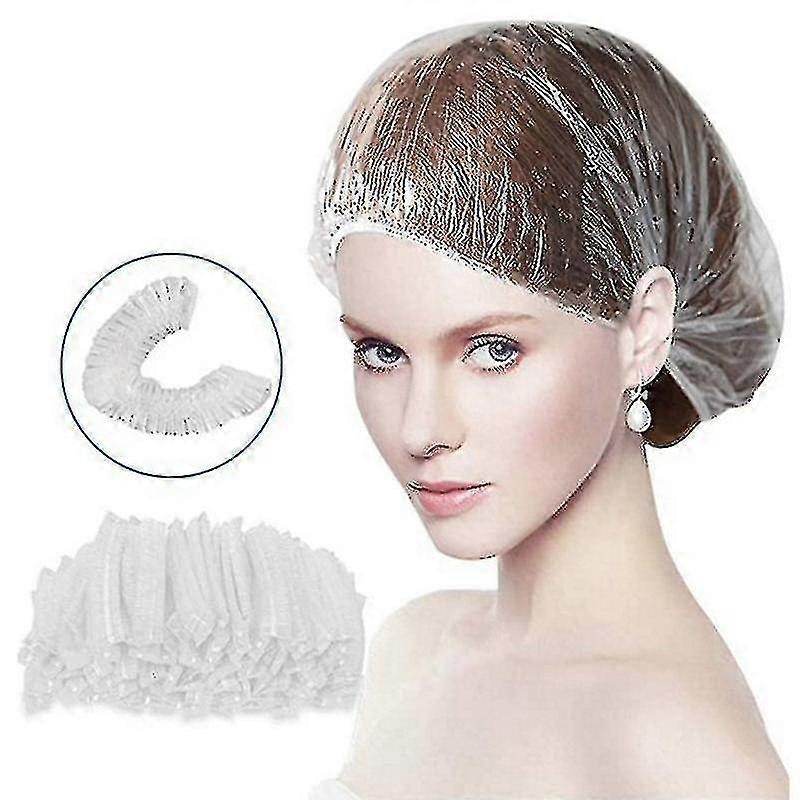100pcs Clear Shower Bath Caps For Spa Salon