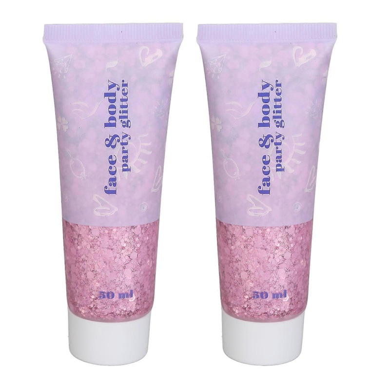 2pcs Body Gel Multipurpose Fashion Sparkling Easy Cleaning Face Glitter for Christmas Party Vocal Concert 50ml