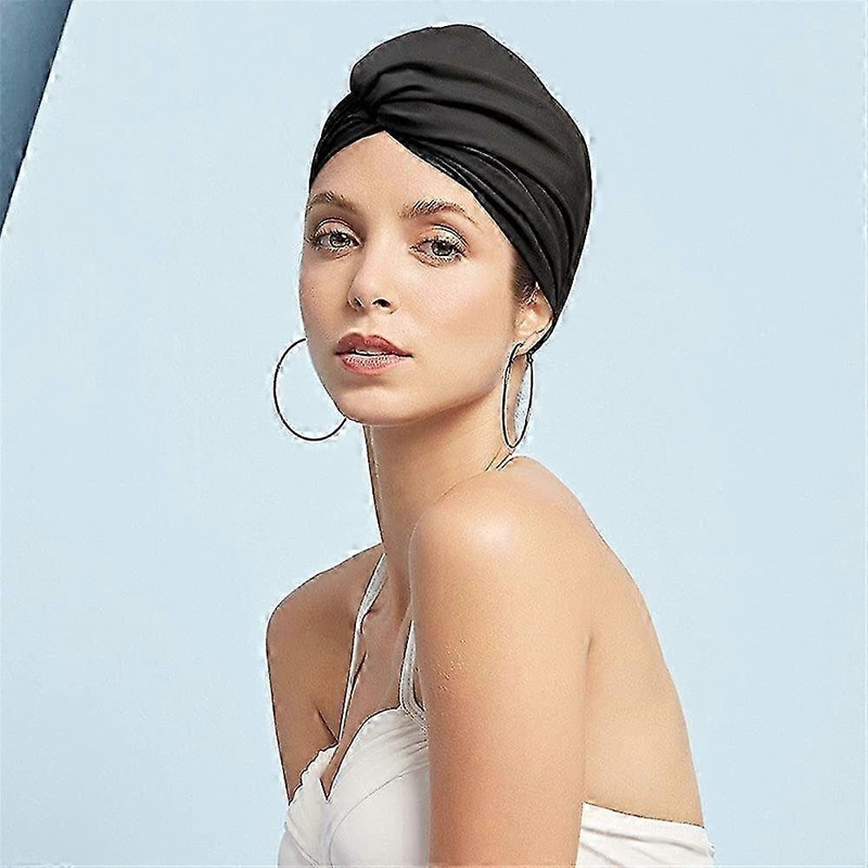 Women’s Long Hair Swim Cap – Elastic Pleated Bathing Hat for Adults & Ladies Swimming Accessories