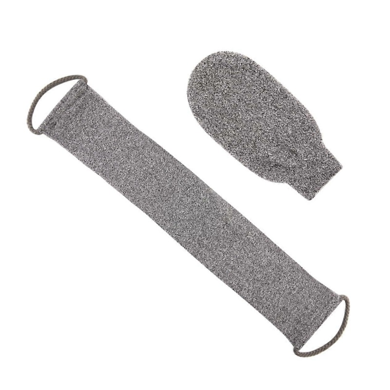 1 Pair Bamboo Fiber Exfoliating Gloves and Bath Towel for Skin Cleansing, Gentle Exfoliation, Durable and Comfortable, Body Care and Wellness.