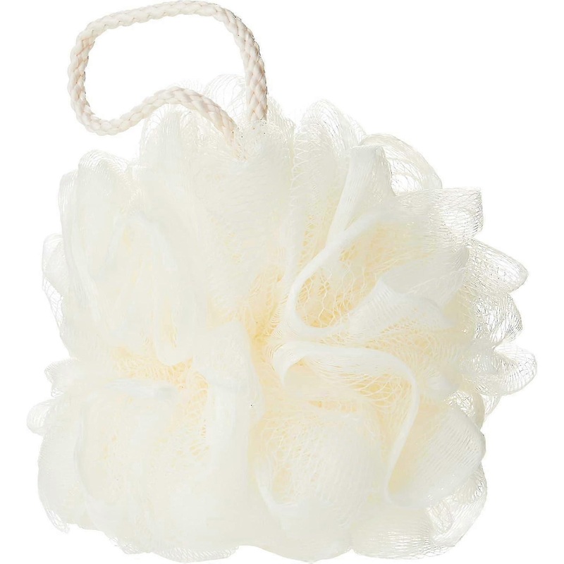 White Bath Sponge, Bath Accessories, Bath Balls, Foaming Net, Exfoliation for Men and Women