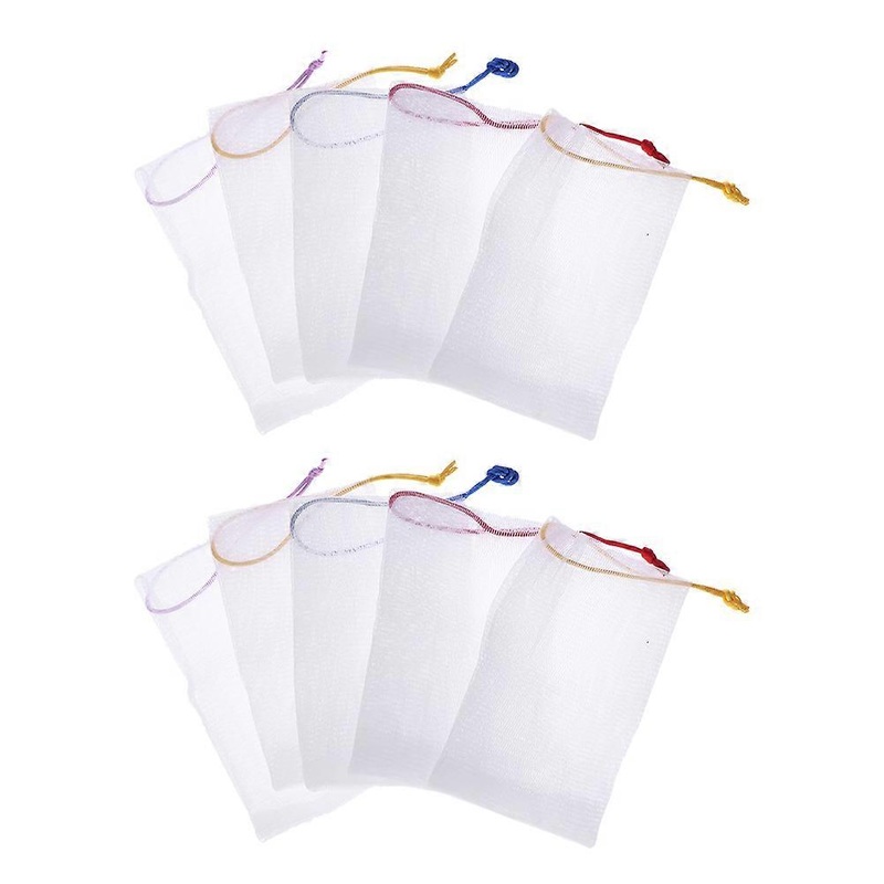 20pcs Soap Saver Pouch Bubble Net Handmade Soap Mesh Bag Body Facial Cleaning Netting (Random Color)