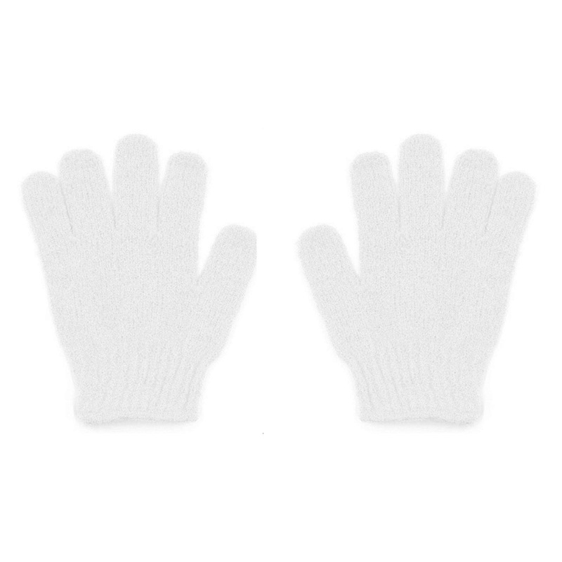 1 Pair Hand Shape Shower Scrubber Exfoliating Back Body Massage Mitten Skin Moisturizing Bath Glove Home Supply  White