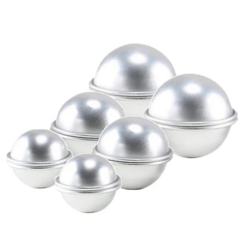 2x6pcs Bath Bomb Molds Aluminum DIY  Ball Cake Bath Bomb Mould