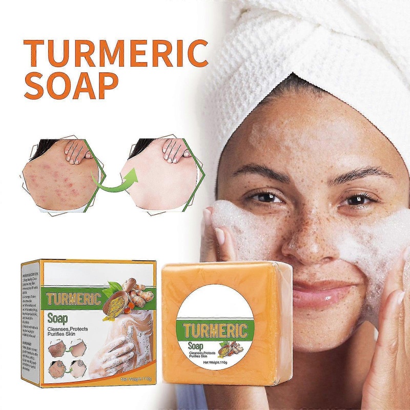 Turmeric Soap Bar For Face And Body Acne, Dark Spots, Smooth Skin, Natural Handmade Soap