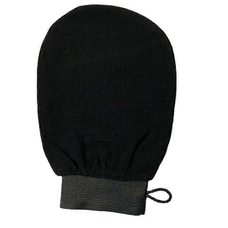 1 set of 1 exfoliating glove, black bath glove Deep cleansing and purifying glove to remove dead cells from the body and face