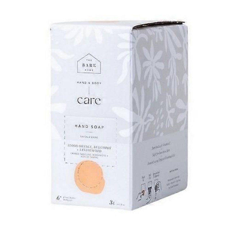 The Bare Home At-Home Refill Box Hand Soap Blood Orange Bergamot & Sandalwood, 3 Litres