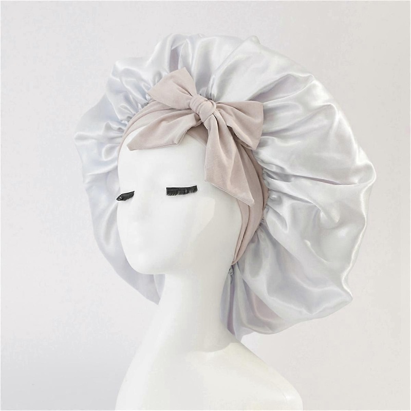 Women Hat Night Sleeping Shower Cap High Elastic Hair Bonnet Hat Head Cover Hair Care Bonnet Royal Blue