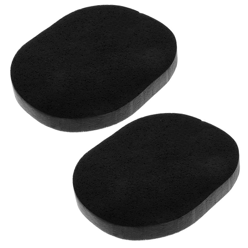 2pcs Black Facial Cleaning Sponge with Actived Bamboo Charcoal for Skin Cleansing Exfoliating