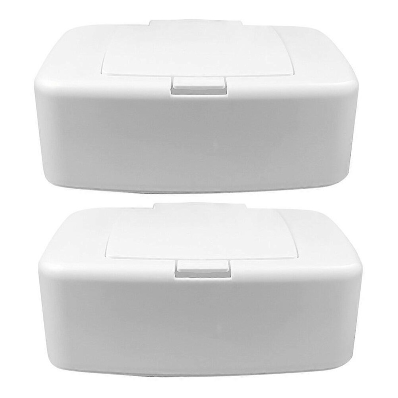 2pcs Refillable Wipe Dispenser Wet Tissue Box Wet Tissue Holder Household Wipes Dispenser