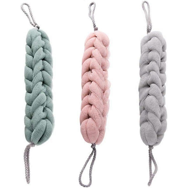3pcs Back Scrubber Mesh Shower Pouf Loofahs Deep Exfoliating Bath Shower Puff Back Brush Sponges Removes Dead Skin Cells