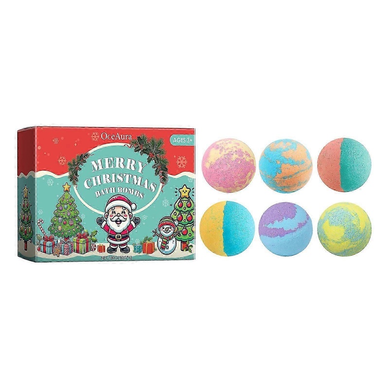 Colorful Christmas Bath Ball – Moisturizing Bubble Bath with Rose & Dragon Fruit Extracts