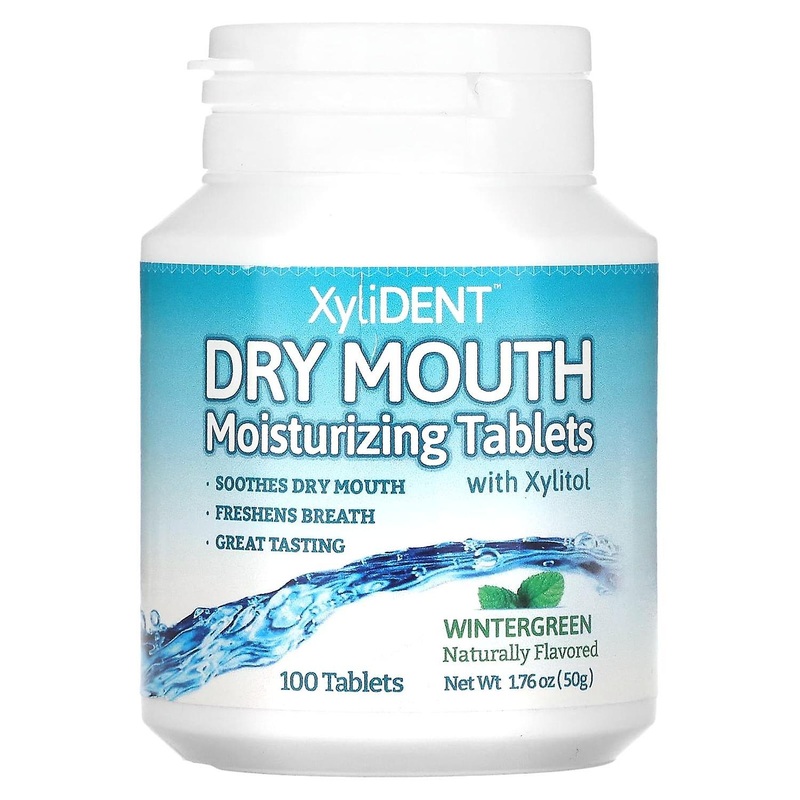 XyliDENT, Dry Mouth, Moisturizing Tablets with Xylitol, Wintergreen, 100 Tablets