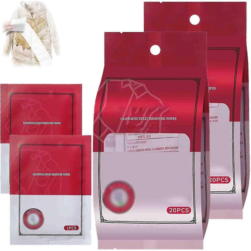 1-3bag Clothing Stain Removal Wet Wipes, Individual Wrapped Cleaning Wipes For Clothes