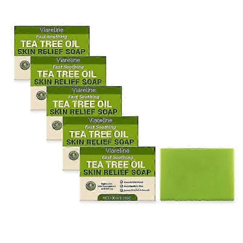 1-5x Tea Tree Oil Skin Relief Soap – Natural Defense Tea Tree Oil Soap Bar For Face Body – Deeply Cleansing, Hydrating, Fights Skin Infections