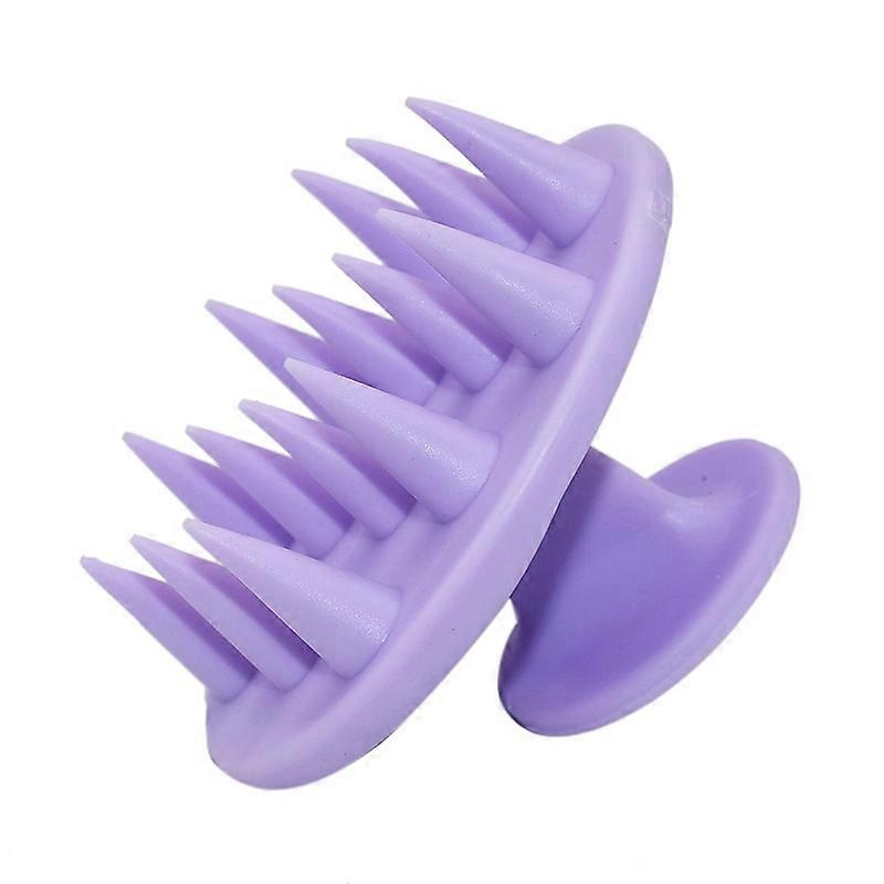 (2 Pack) Shampoo Brush Scalp Massager Brush Head, Mold-Free One-piece Solid Silicone, for Healthy Hair Growth, Dry Dandruff (Purple)