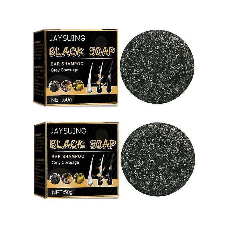 2pcs Spartan Gray Hair Reverse Bar Mane Gray Reverse Bar, Hair Darken Bar Soap Nourishes